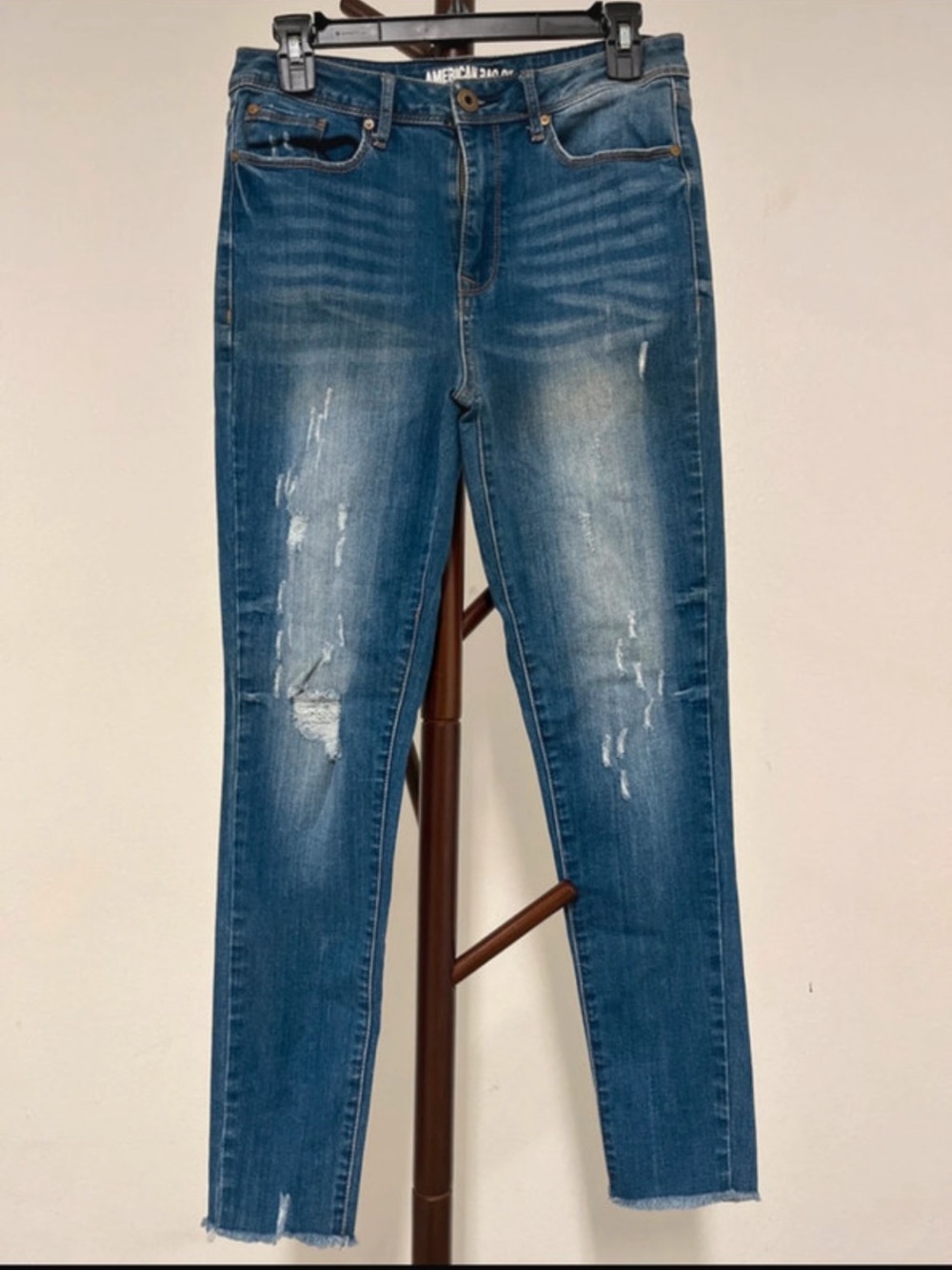 American Rag Medium Blue Denim Jeans with Contrast Stitching